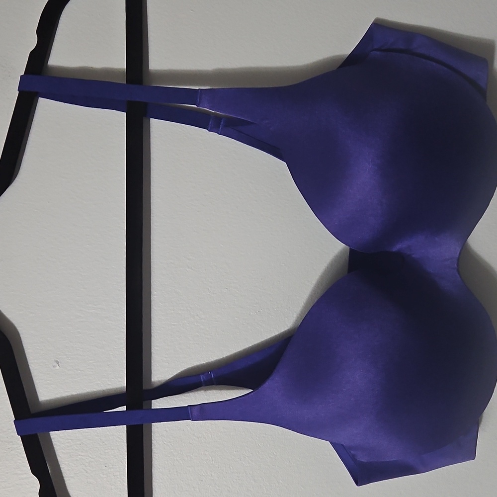 Victoria's Secret Deep Purple Lined Demi Wire Free Seamless Bra Size 34D